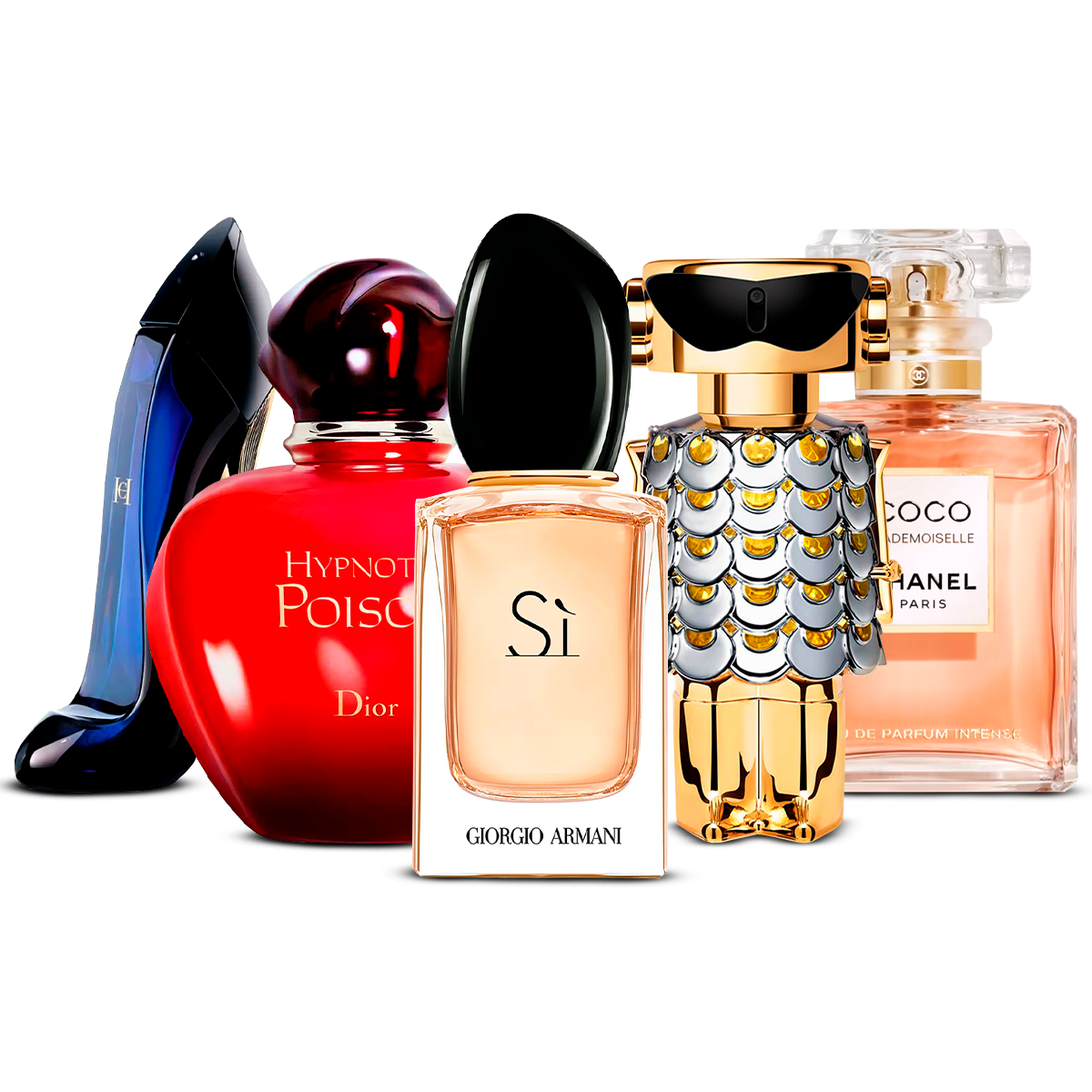 Set 5 Profumi – Good Girl, Hypnotic Poison, Sì, Fame i Coco Mademoiselle [100 ml ciascuno]