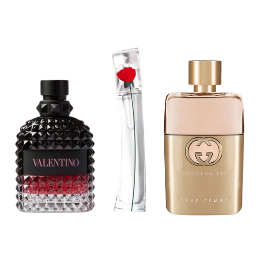 Set di 3 profumi: Gucci Guilty + Valentino Intense + Flower Kenzo