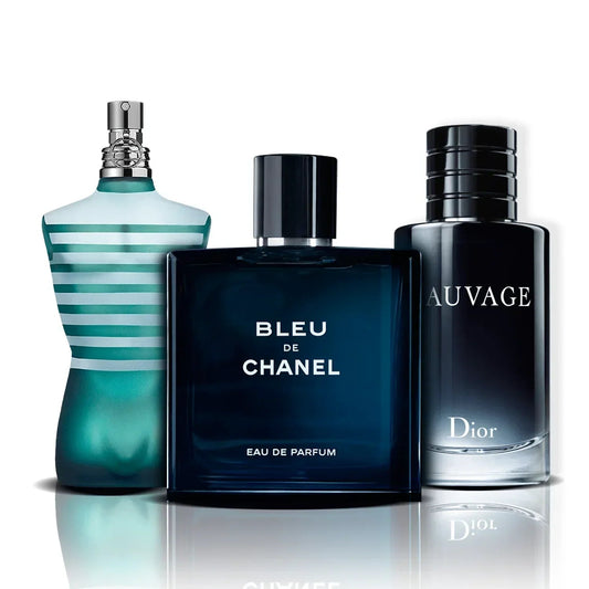 Set di 3 profumi: Le Male + Bleu de Chanel + Sauvage